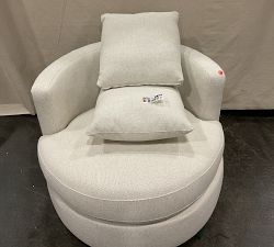 Open Box: Balboa Swivel Armchair (40"), Poly Fill - Performance Boucle Oatmeal