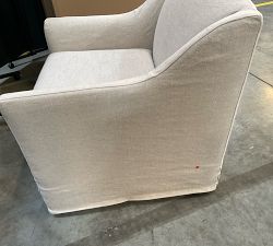 Open Box: Belen Slipcovered Swivel Chair - Performance Rustic Linen Parchment