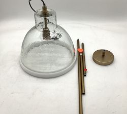 Open Box: Bridget Recycled Glass Pendant, Small (14" Diam.) - Tumbled Brass
