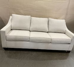 Open Box: Cameron Slope Arm Sofa (86"), 3x3 - Performance Heathered Basketweave Alabaster