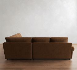 Bellevue Leather 3-Piece L-Shaped Wedge Sectional (128")