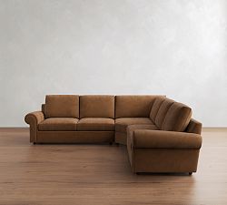 Bellevue Leather 3-Piece L-Shaped Wedge Sectional (128")