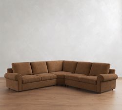 Bellevue Leather 3-Piece L-Shaped Wedge Sectional (128")
