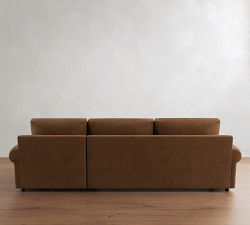 Bellevue Leather Chaise Sectional (121"&ndash;129")