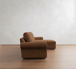 Bellevue Leather Chaise Sectional (121"&ndash;129")