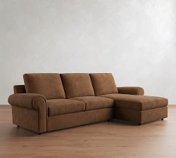 Bellevue Leather Chaise Sectional (121"&ndash;129")