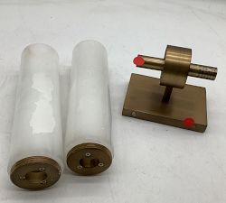 Open Box: Frances Alabaster Double Tube Sconce (22") - Tumbled Brass