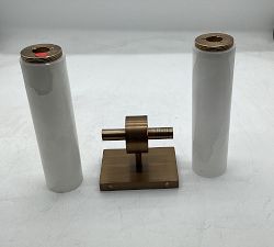 Open Box: Frances Alabaster Double Tube Sconce (22") - Tumbled Brass
