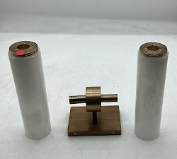 Open Box: Frances Alabaster Double Tube Sconce (22") - Tumbled Brass
