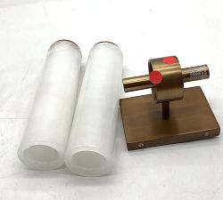 Open Box: Frances Alabaster Double Tube Sconce (22") - Tumbled Brass