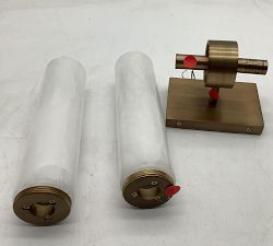 Open Box: Frances Alabaster Double Tube Sconce (22") - Tumbled Brass