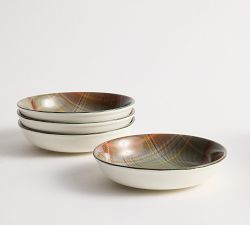Woodrow Plaid Stoneware Cereal Bowls - Set of 4