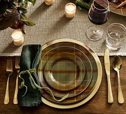 Woodrow Plaid Stoneware Appetizer Plates - Set of 4