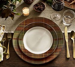 Woodrow Plaid Stoneware Dinner Plates - Set of 4