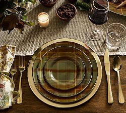 Woodrow Plaid Stoneware Appetizer Plates - Set of 4