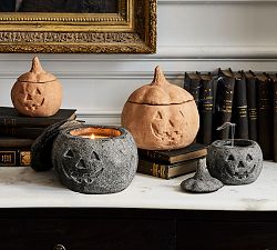 Terracotta Jack O'Lantern Candle - Autumn Amber