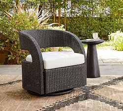 Encinitas Wicker Outdoor Curved Swivel Lounge Chair (27")