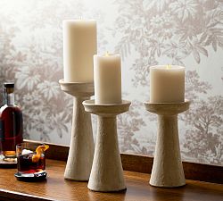 Vintage Washed Flameless Pillar Candle