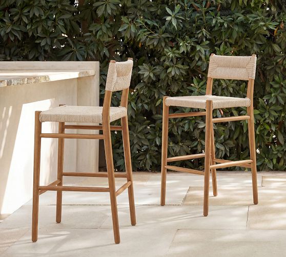 Zara Woven Outdoor Bar & Counter Stools | Pottery Barn