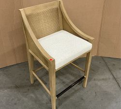 Open Box: Atwood Cane Counter Stool (26") - Performance Boucle Oatmeal, Seadrift
