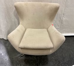 Open Box: Wells Tightback Swivel Chair - Performance Everydayvelvet™ Camel, Bronze Base