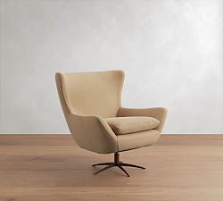 Open Box: Wells Tightback Swivel Chair - Performance Everydayvelvet™ Camel, Bronze Base