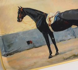 Horse Printed Enamel Tray