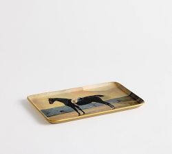 Horse Printed Enamel Tray