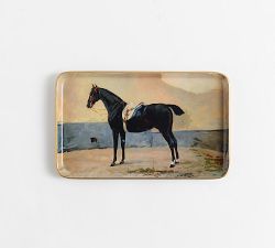 Horse Printed Enamel Tray