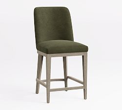 Open Box: Layton Leather Counter Stool (25.5") - Keystone Moss, Graywash