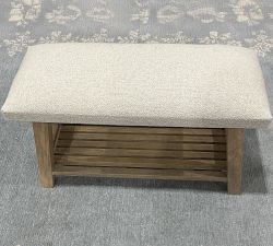 Open Box: Low Boucle Entry Bench (28.5") - Oatmeal, Fog