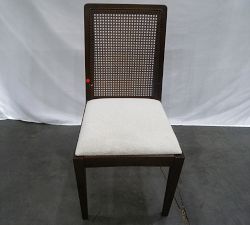 Open Box: Monty Cane Dining Chair - Performance Boucle Oatmeal, Vintage Amber