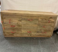 Open Box: Oakleigh 9-Drawer Dresser (71.5") - Heirloom Wheat, Traditional Hardware