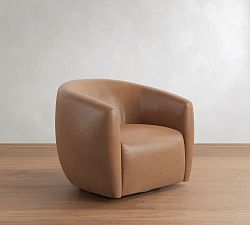 Open Box: Payton Leather Swivel Chair - Churchfield Camel