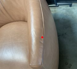 Open Box: Payton Leather Swivel Chair - Churchfield Camel