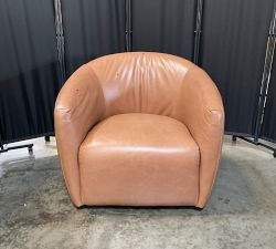 Open Box: Payton Leather Swivel Chair - Churchfield Camel