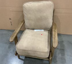 Open Box: Raylan Leather Chair - Nubuck Wheat, Brown