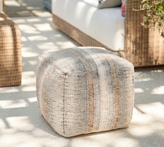 Lefferts Outdoor Pouf by Pottery Barn