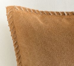 Pieced Hide Whipstitch Lumbar Pillow Cover