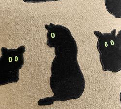 Spooky Cat Applique Pillow Cover