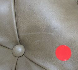 Open Box: Edgewood Leather Swivel Chair without Nailheads - Legacy Taupe, Seadrift