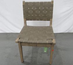 Open Box: Fenton Woven Leather Dining Chair - Legacy Taupe, Seadrift