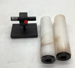 Open Box: Frances Alabaster Double Tube Sconce (22") - Matte Black