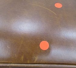 Open Box: Irving Leather Storage Ottoman without Nailheads - Statesville Molasses, Coffee
