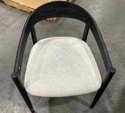 Open Box: Laguna Dining Chair - Performance Boucle Oatmeal, Blackened Oak