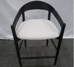 Open Box: Laguna Upholstered Counter Stool (24") - Performance Boucle Oatmeal, Blackened Oak