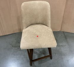 Open Box: Layton Leather Swivel Counter Stool (25.5") - Nubuck Wheat, Vintage Amber