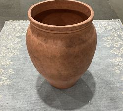 Open Box: Sienna Fiber Stone Outdoor Planter, Large Urn - Terracotta