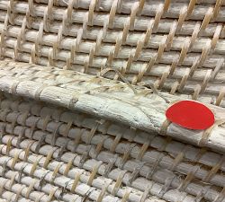 Open Box: Tava Handwoven Rattan Divided Hamper - White