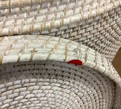 Open Box: Tava Handwoven Rattan Divided Hamper - White